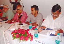 Citizens’ interface with MPs/MLAs at Bhubaneswar, Orissa, April 2007.  Seen are participants representing media and government of Orissa (the Mayor of Bhubaneswar Municipal Council, Mr. Mihir Mohanty). 